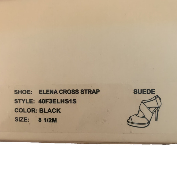MICHAEL KORS ELENA CROSS STRAP BLACK SUEDE HEELS 8.5M- EUC -WORN ONCE! - Picture 13 of 14
